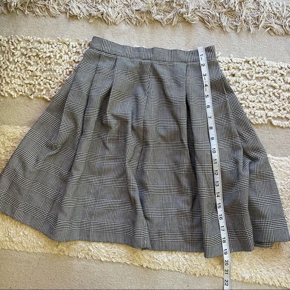 VINTAGE BLACK & WHITE Houndstooth CHECKED PLEATED ACADEMIA SKIRT - XS - Picture 12 of 16
